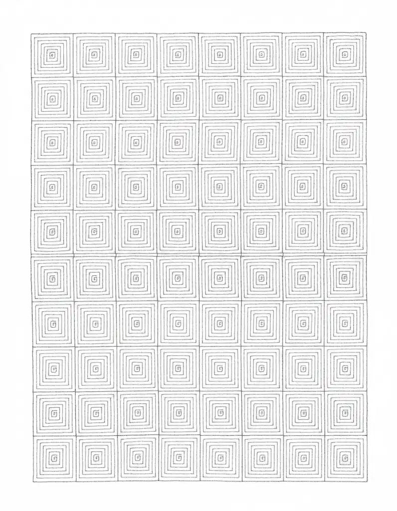 80s Diamond Rug - line drawing 
