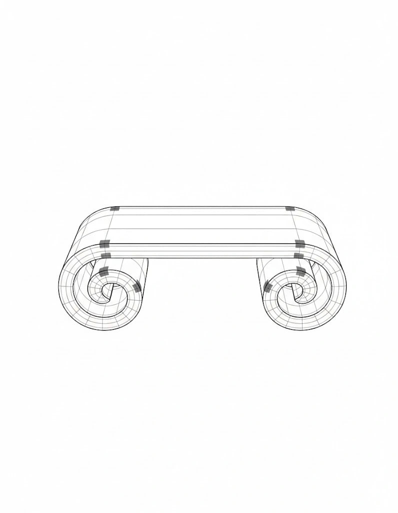 Ancestry Volute Table - line drawing 