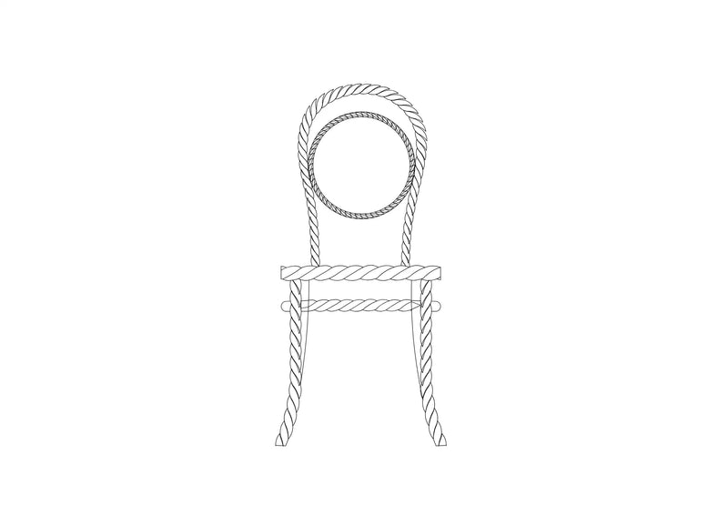 Baguette Thonet Chair - line drawing 6