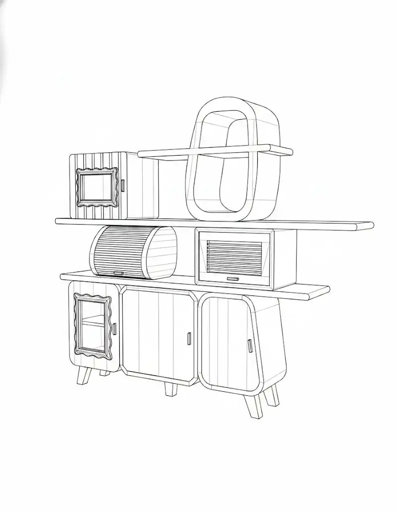 The Storied Vault - line drawing 