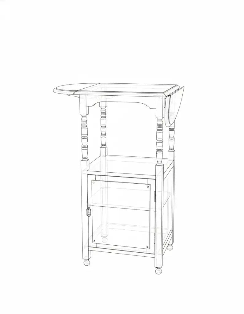 Nightshift Wing Table - line drawing 
