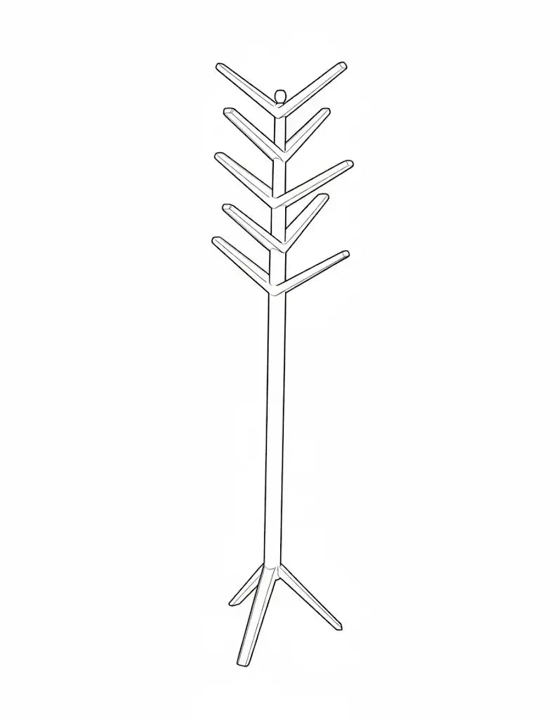 Jekyll and Hyde Hat stand - line drawing 