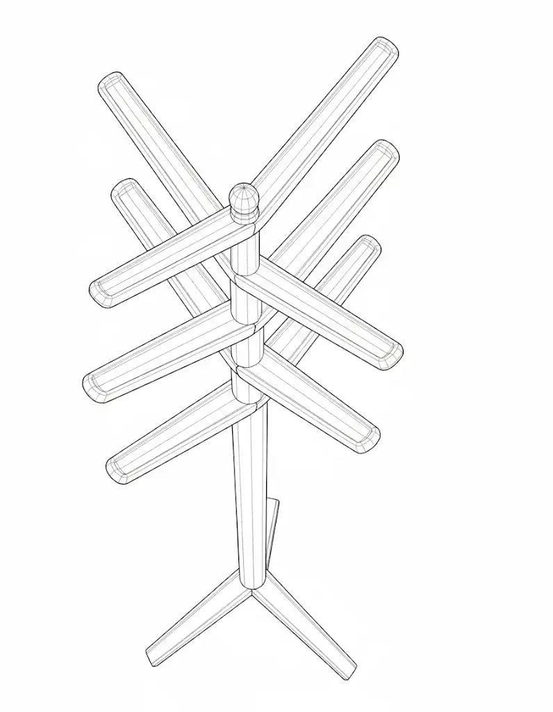 Jekyll and Hyde Hat stand - line drawing 2