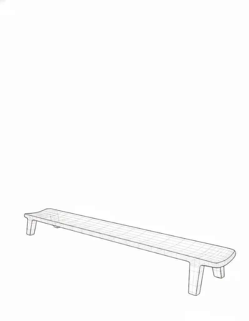 Earthline Bench - line drawing 3