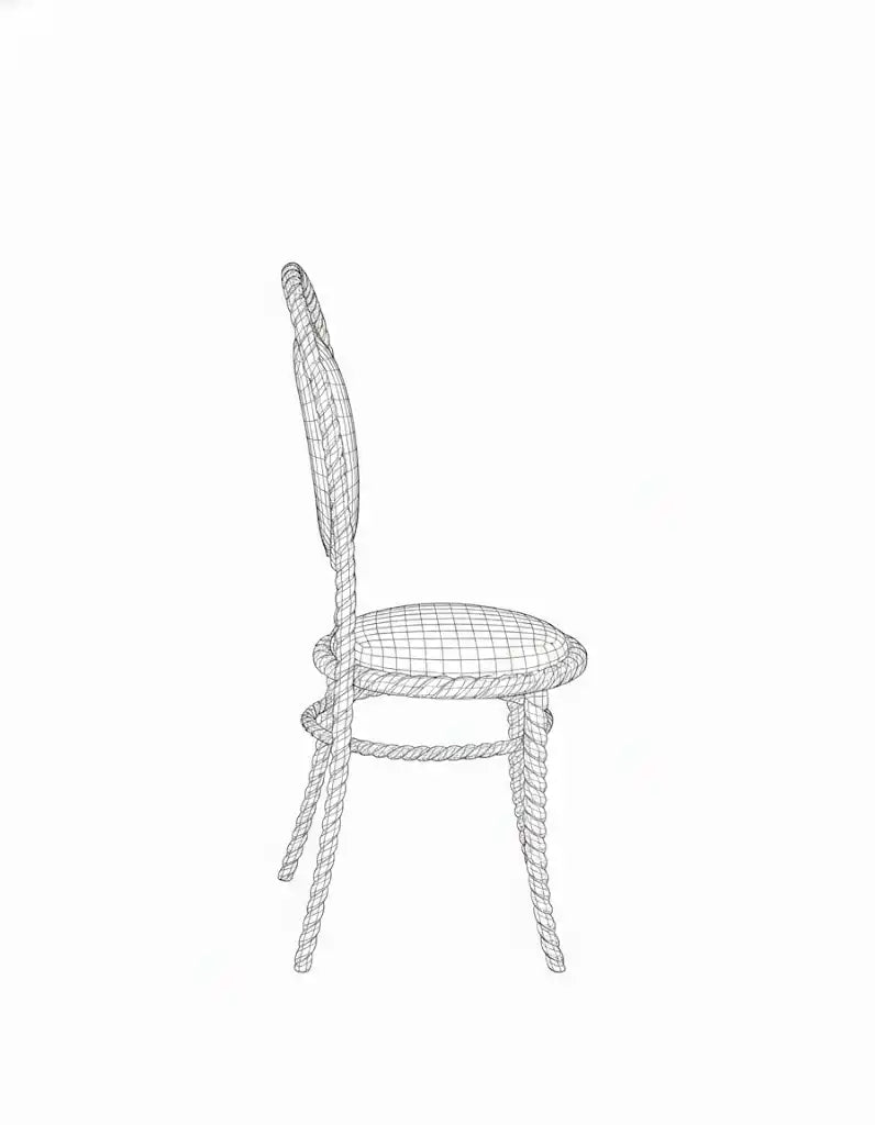 Baguette Thonet Chair - line drawing 3