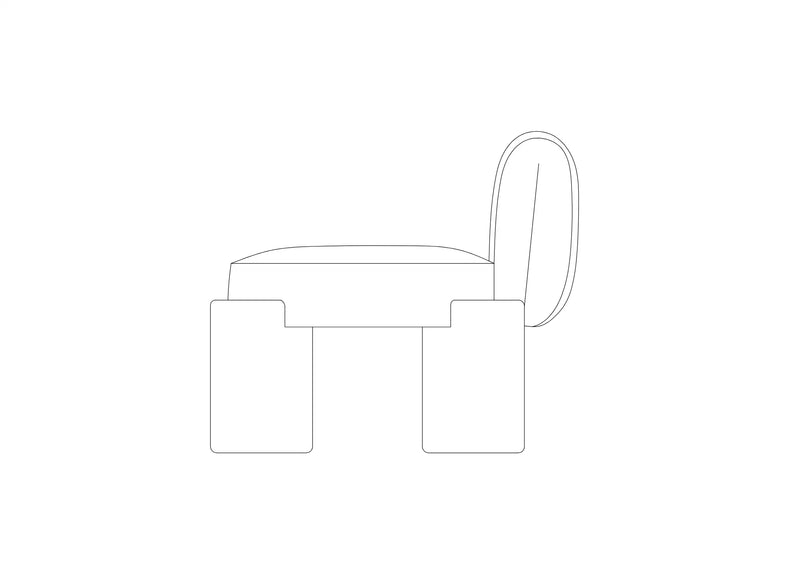Ballard Lounge Chair - line drawing 2